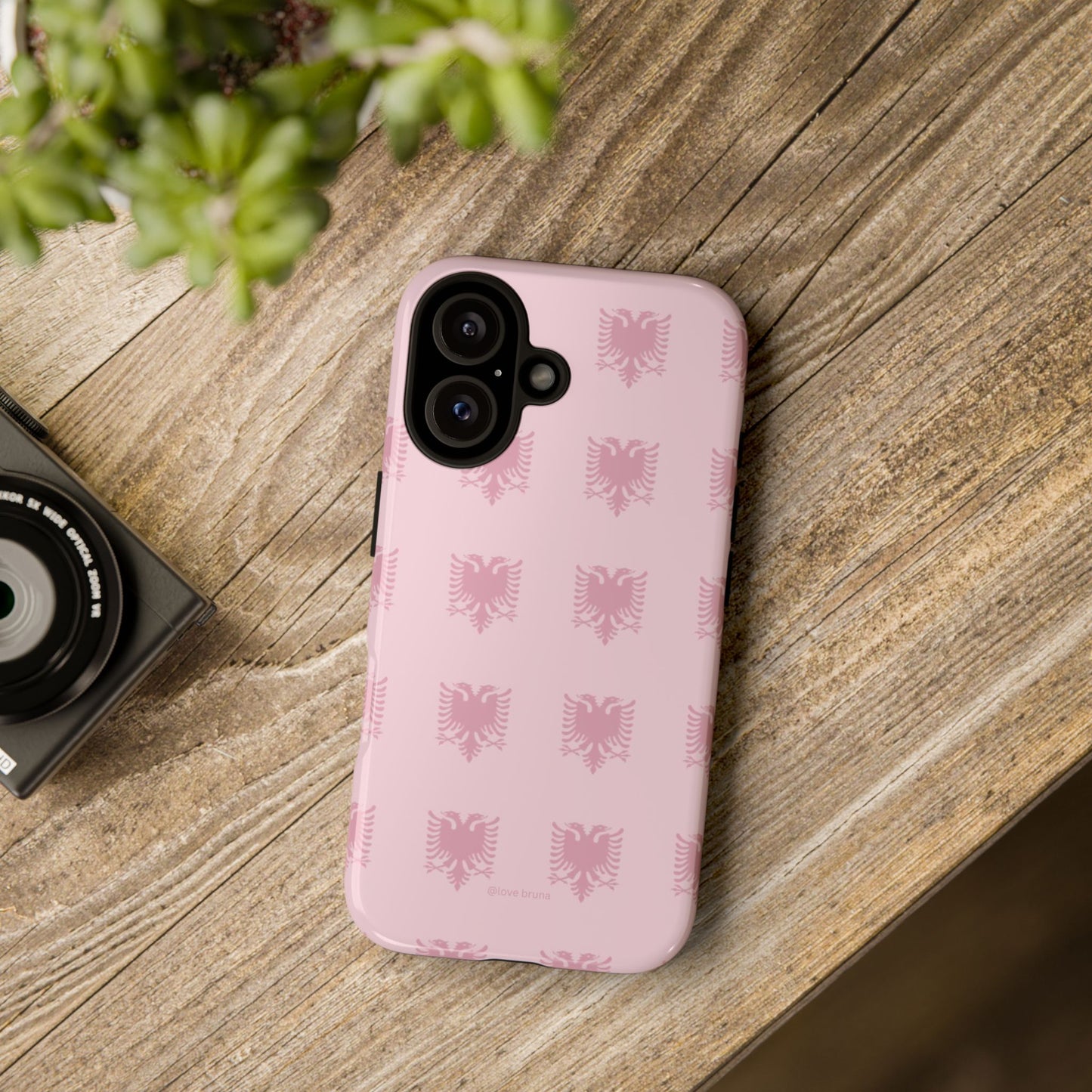 Pink Albanian Eagle Phone Case Soft Pink Albanian Flag Pattern | Minimal Everyday Protection