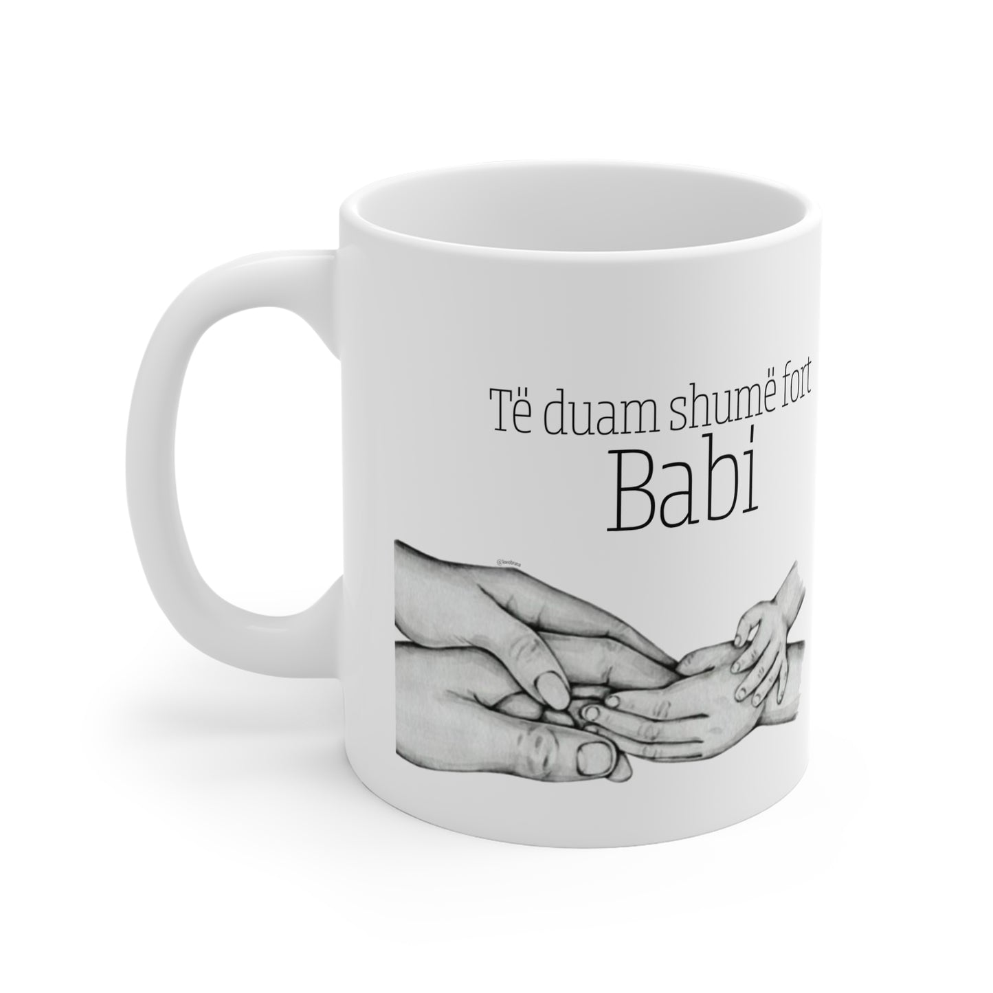 Babi Te Duam Shume Mug Minimal Line Art | Father’s Day Love Birthday Mug