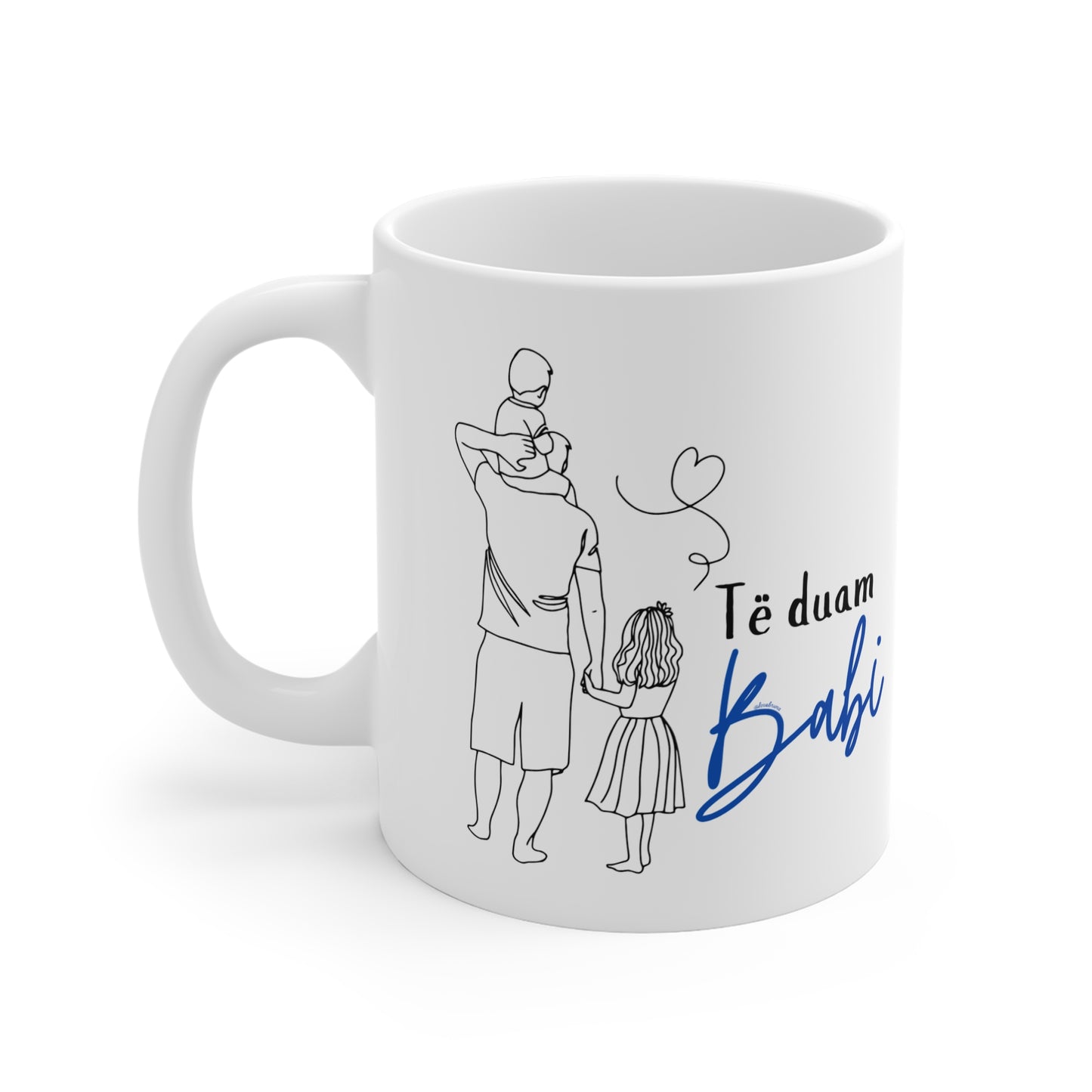 Të Duam Babi Mug Father & Children Line Art | Heartfelt Dad Mug
