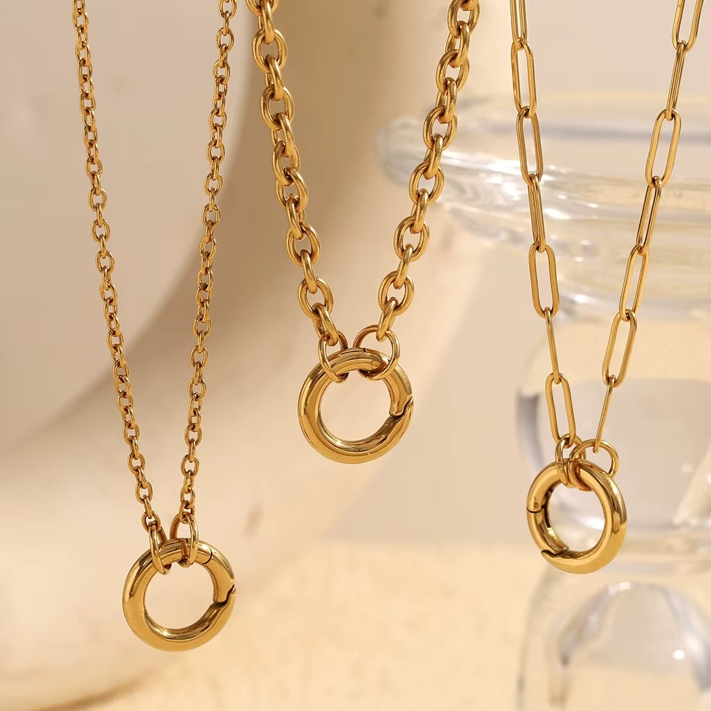 Interlinked Circle Chain Necklace Gold-Tone Finish | Luxe Minimal Jewellery