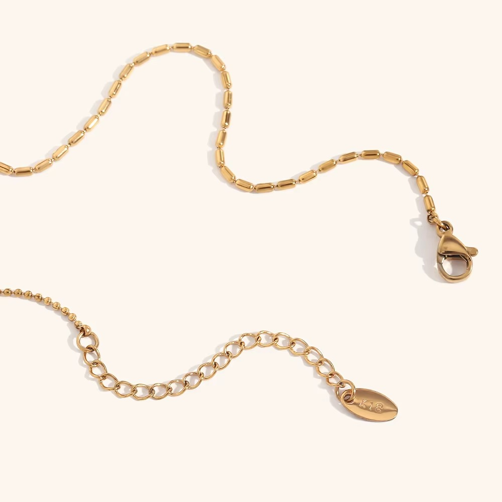 Solitaire Drop Pendant Necklace Gold-Tone Finish | Refined Minimal Jewellery