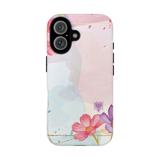 Floral Albanian iPhone Case – Soft Pastel Design