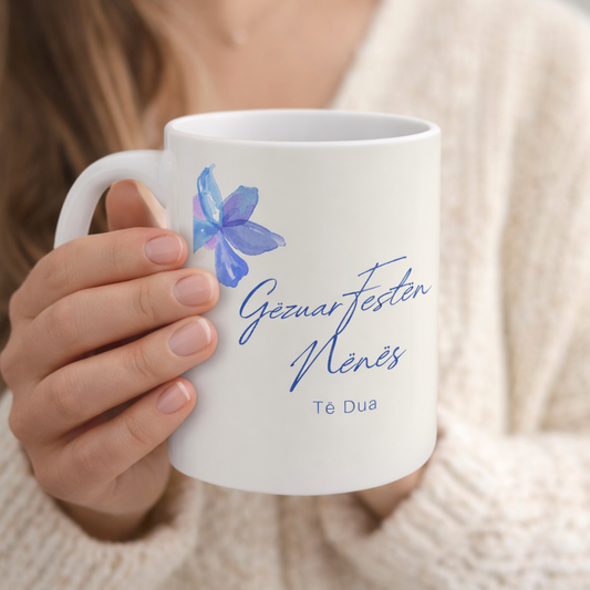 Gezuar Festen Nenes Mug  Elegant Floral Design | Mothers Day Gift