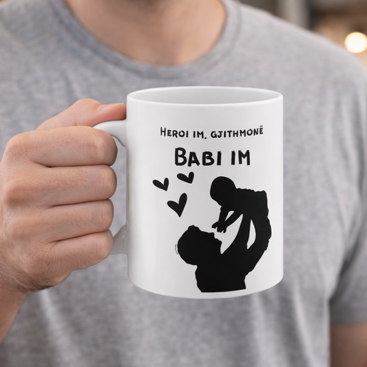 Heroi Im, Gjithmonë Babi Im Mug  Father & Child Silhouette | Love Message Mug