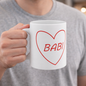 Babi Love Heart Mug Red Heart Design | Fathers Day Love Birthday Mug