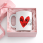 Te Kam Zemer Mug Red Heart Design | Love Message Mug