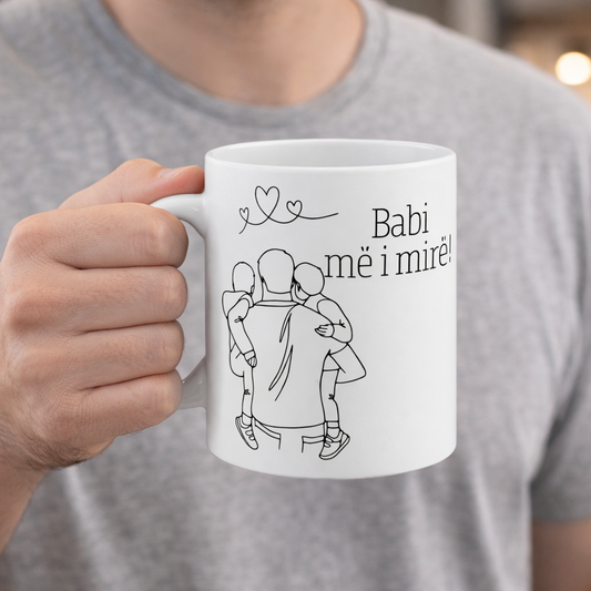 Babi Me i Mire Mug Minimal Line Art | Dad Appreciation Father's Day Mug
