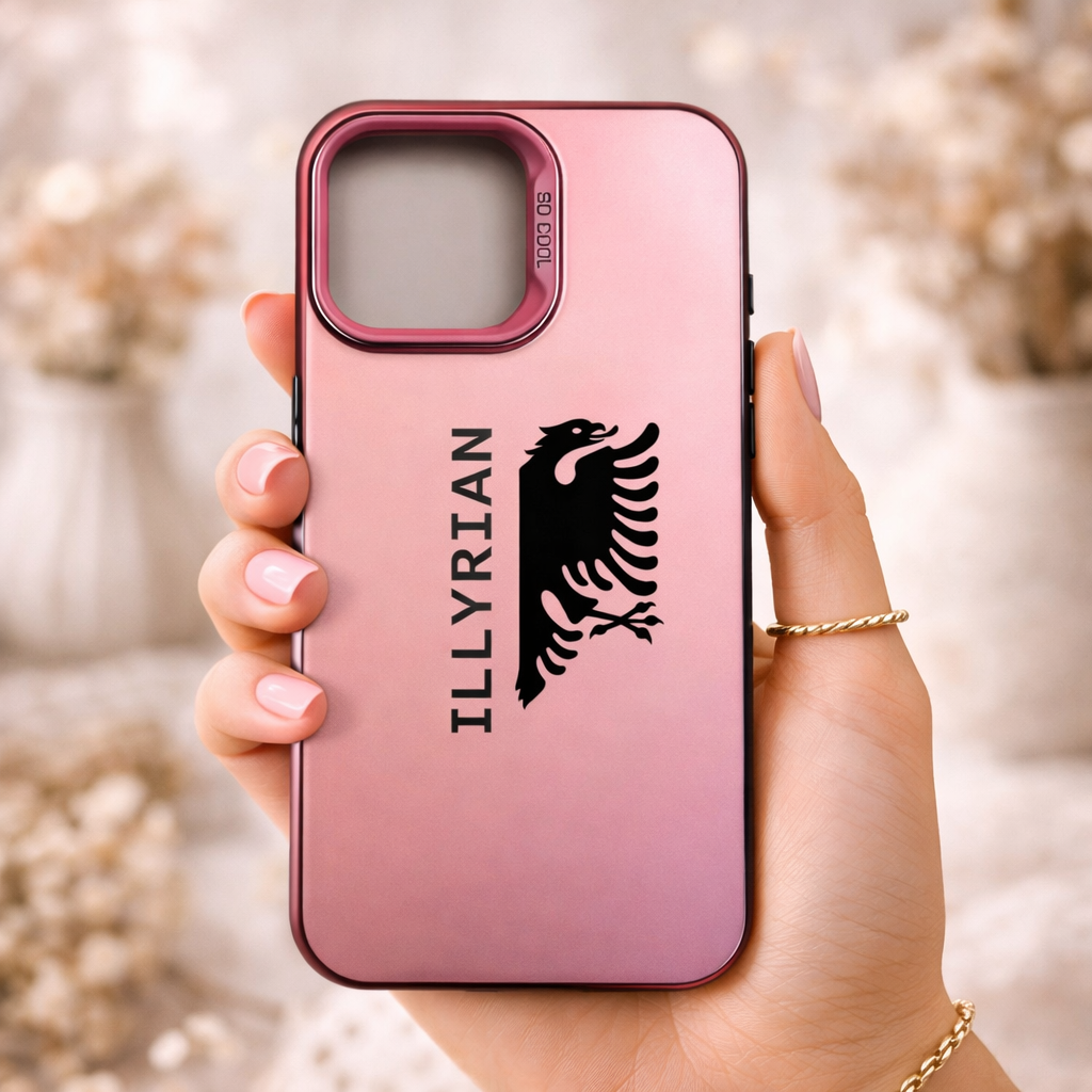 Luxury Albanian Illyrian Flag Eagle Matte Metallic | Shockproof & Durable iPhone Cover Case