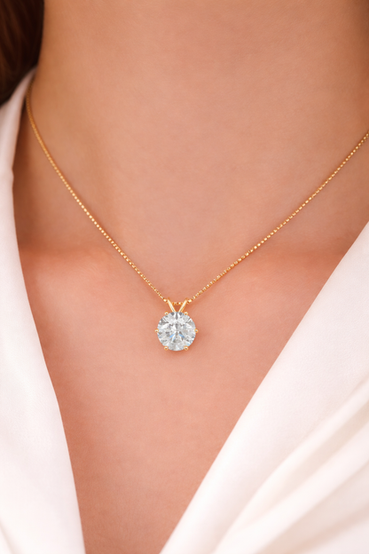 Certified Moissanite Solitaire Necklace  0.5–5ct | 925 Sterling Silver Luxury Pendant