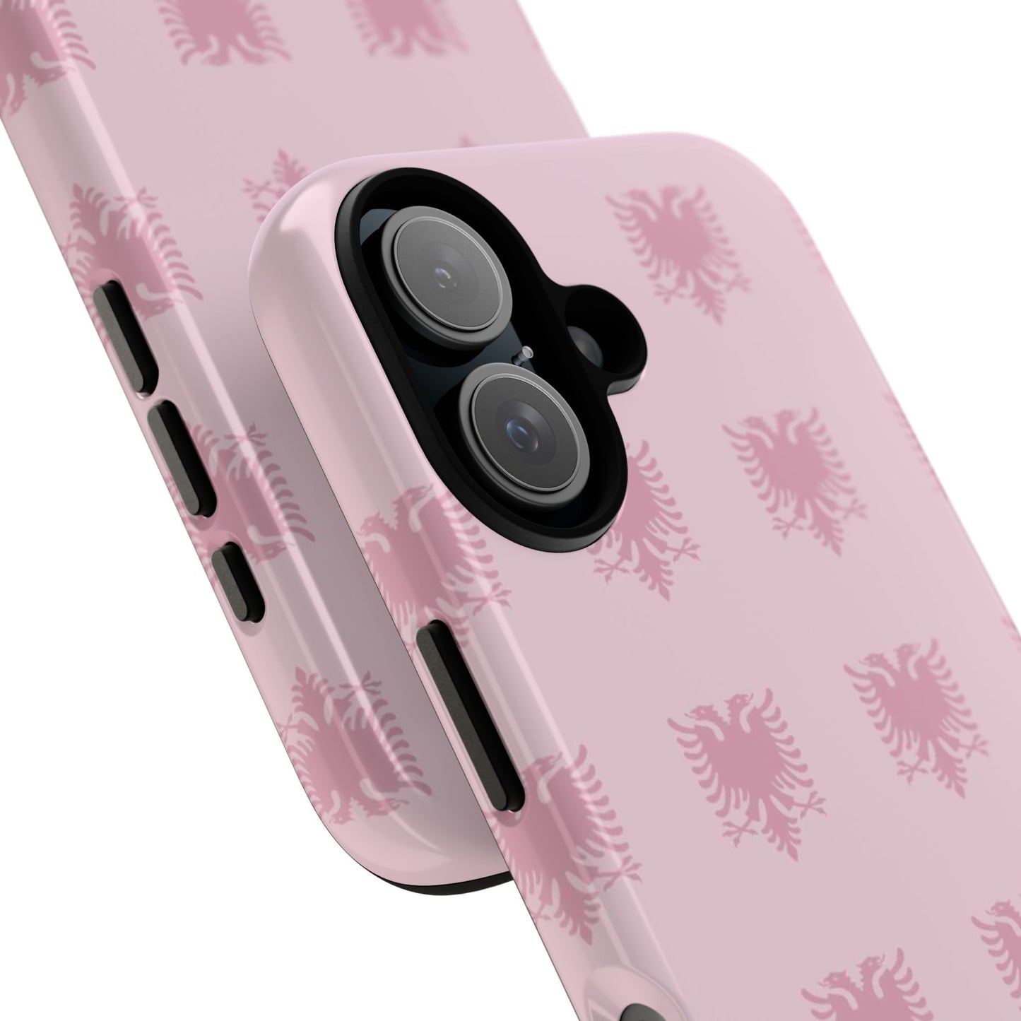 Pink Albanian Eagle Phone Case  Soft Pink Albanian Flag Pattern | Minimal Everyday Protection