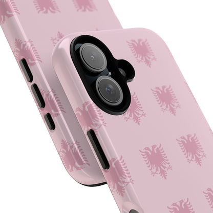 Pink Albanian Eagle Phone Case  Soft Pink Albanian Flag Pattern | Minimal Everyday Protection