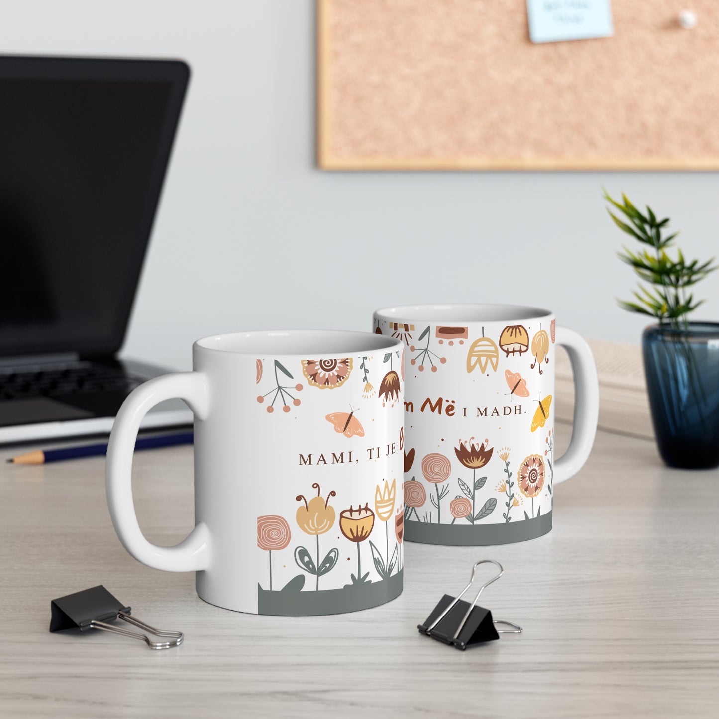 Mami "Bekimi im me i madh" Mug Mother’s Day Gift | Floral Keepsake Cup