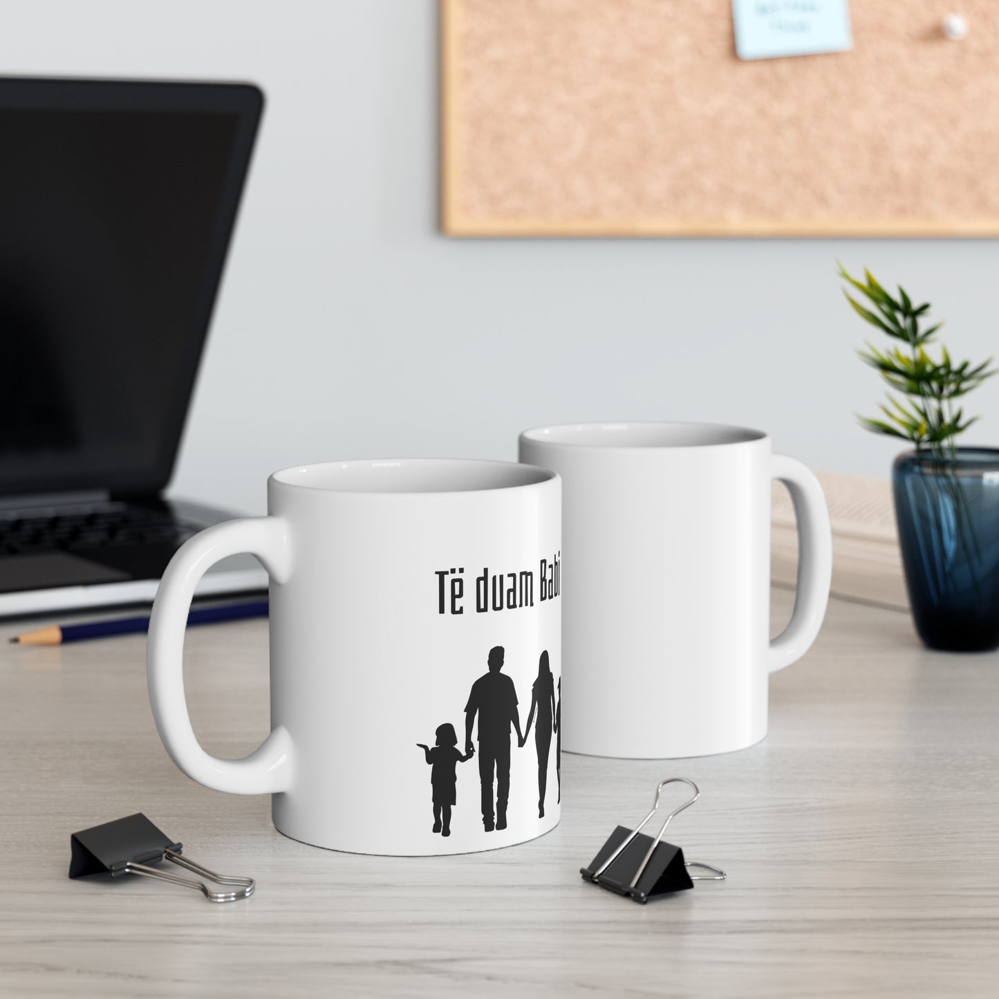 Të Duam Babi Family Mug  Family Silhouette Design | Father Love Mug