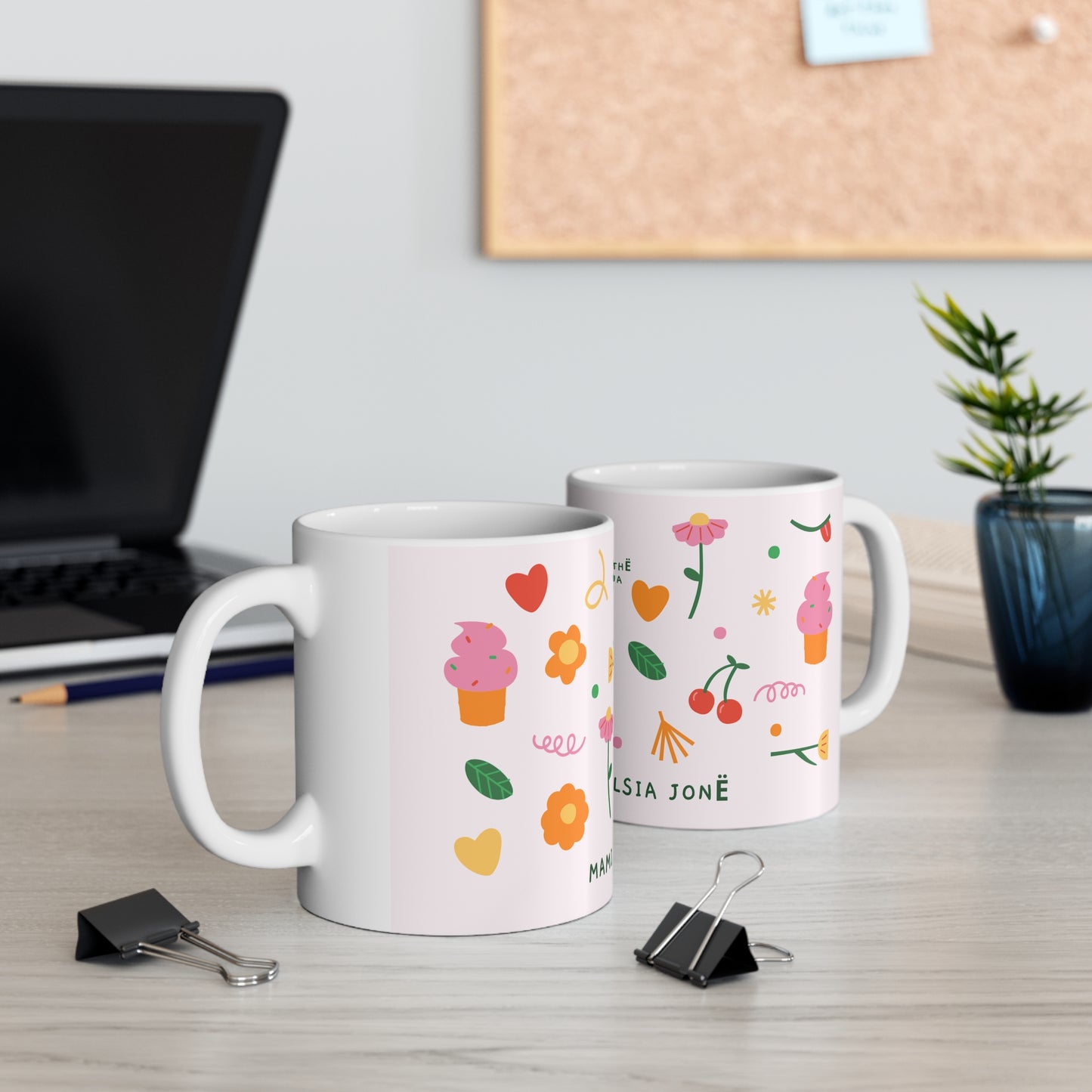 Mami, Me Gjithe Zemer Te Dua Mug  Mother’s Day Gift | Sweet Illustrated Ceramic Mug