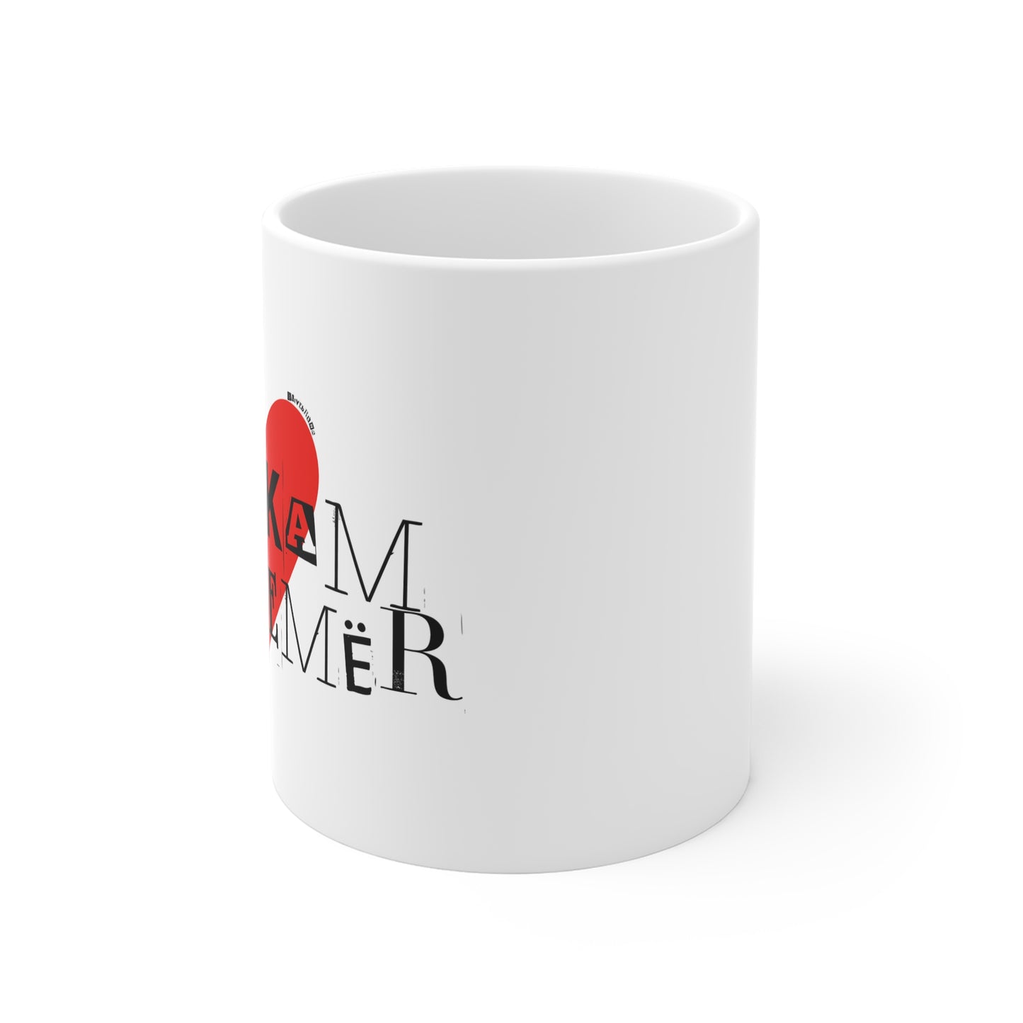 Te Kam Zemer Mug Red Heart Design | Love Message Mug