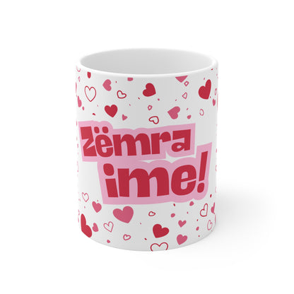 Zemra Ime Mug  Pink Heart Pattern | Love Message Mug