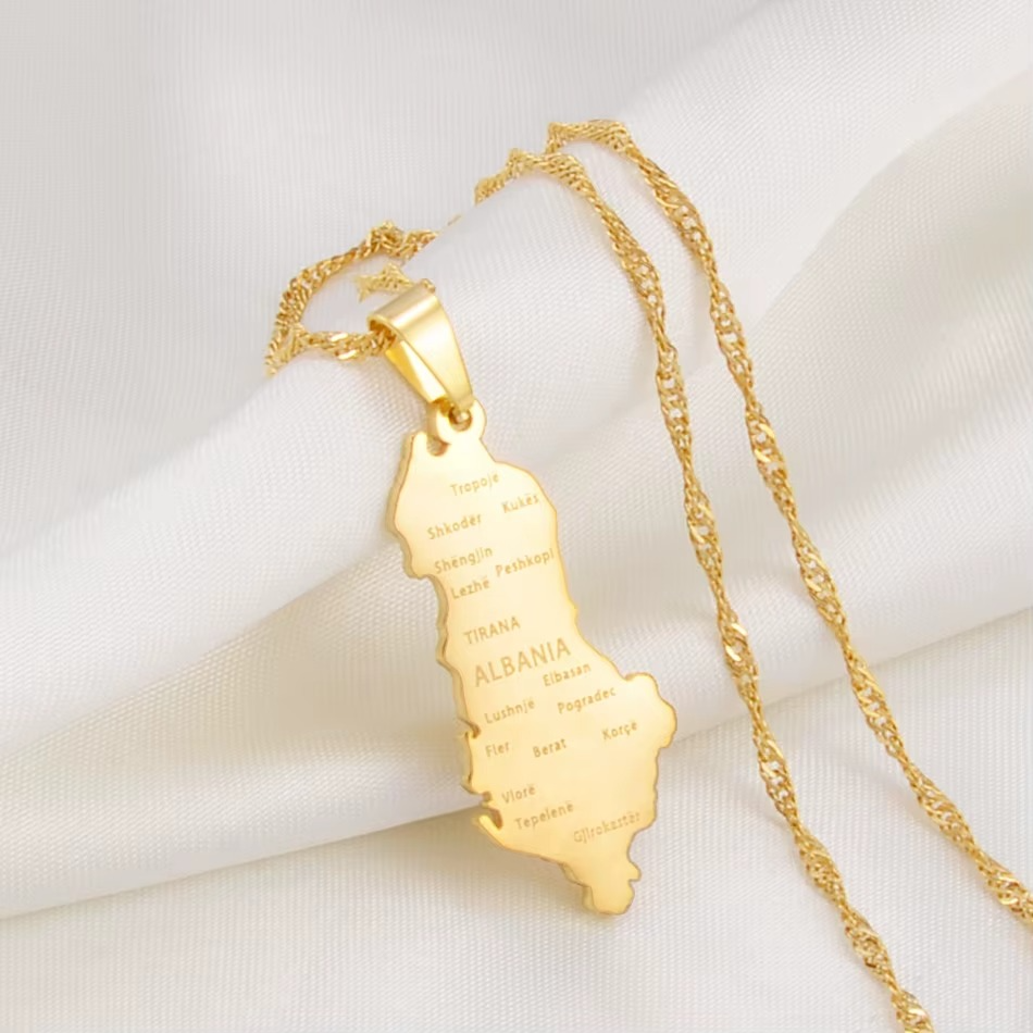 Albanian Map City Pendant | Albanian Heritage Jewellery