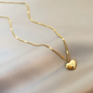 Gold Love Heart Choker Necklace Stainless Steel | Modern Romantic Elegance