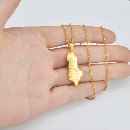 Albanian Map City Pendant | Albanian Heritage Jewellery