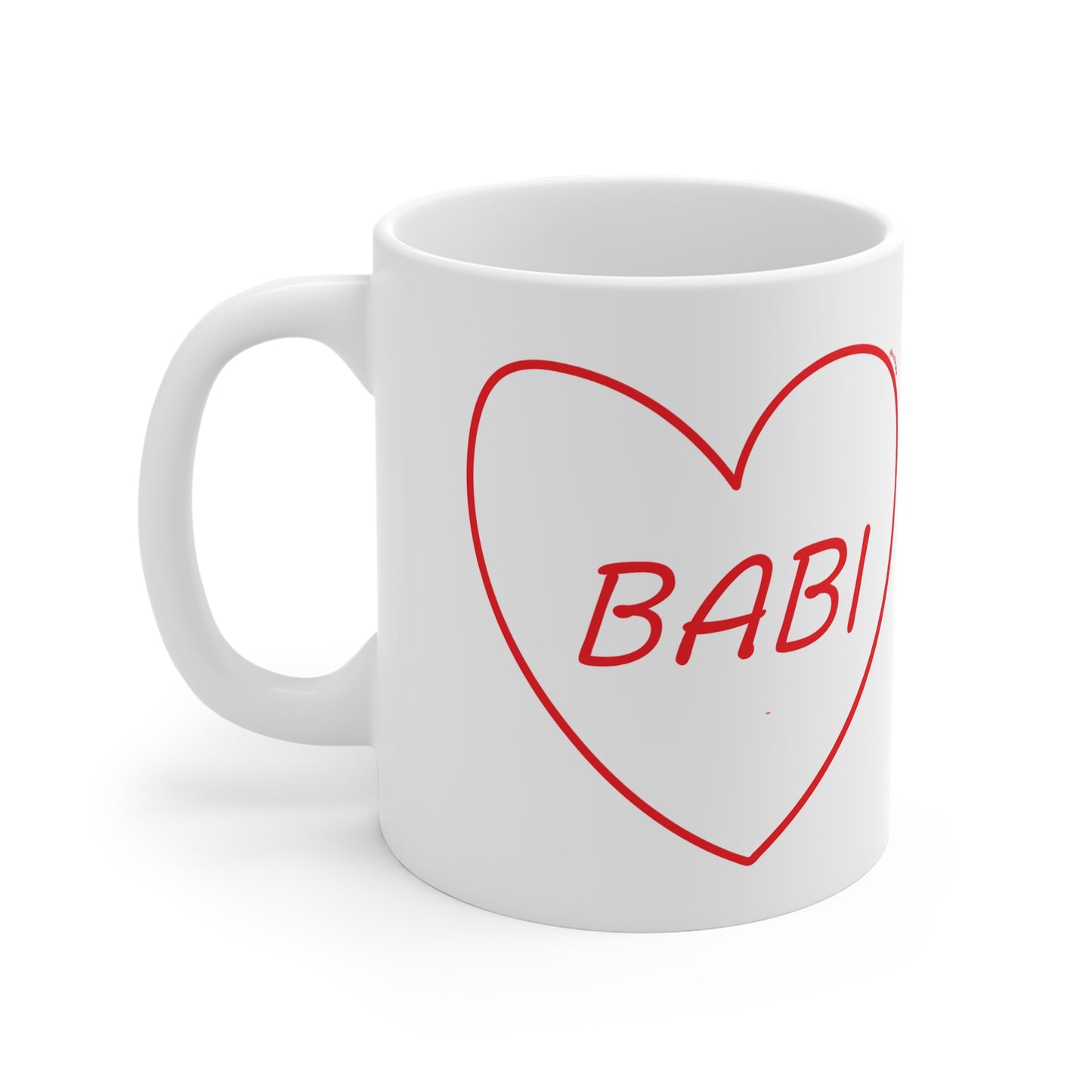 Babi Love Heart Mug Red Heart Design | Fathers Day Love Birthday Mug