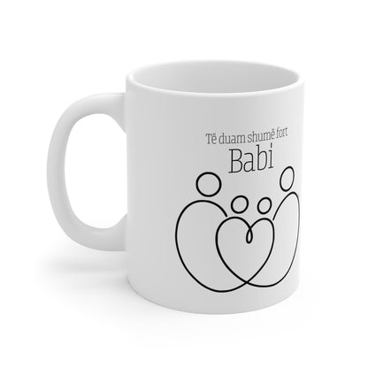 Të Duam Shumë Fort Babi Mug  Minimal Family Line Art | Father Love Mug