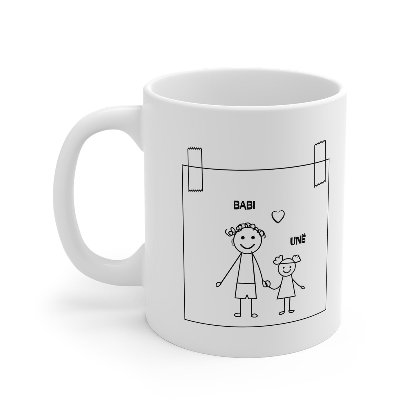 Babi & Unë Mug  Sweet Father–Child Illustration | Minimal Love Mug