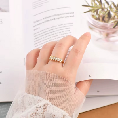 Moissanite Certified Cluster Constellation Ring | 925 Sterling Silver | 18K Gold & Silver | Women's Dainty Ring