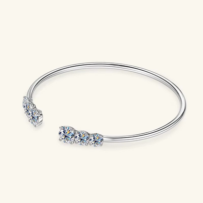 Moissanite Certified Cuff Bangle | 925 Sterling Silver | Women's Luxury Jewellery Gift