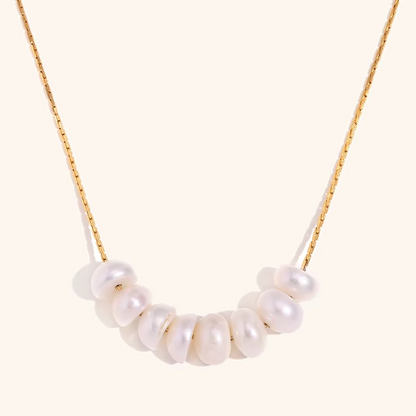Pearl Arc Necklace Gold-Tone Finish | Refined Pearl Jewellery