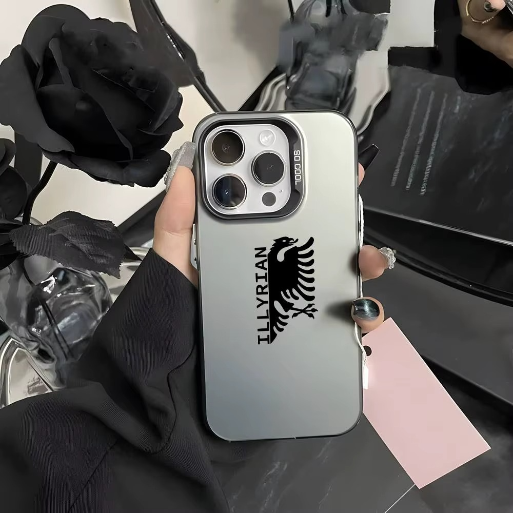 Luxury Albanian Illyrian Flag Eagle Matte Metallic | Shockproof & Durable iPhone Cover Case