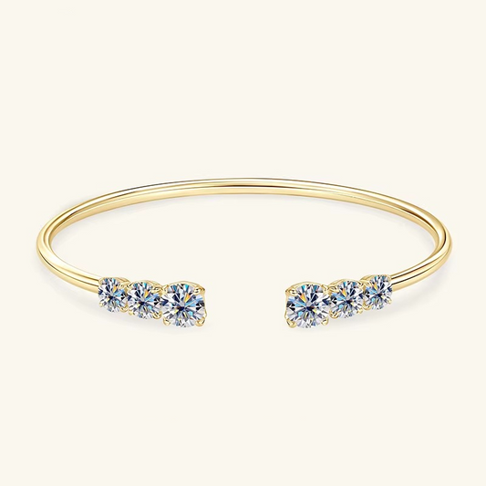 Moissanite Certified Cuff Bangle | 925 Sterling Silver | Women's Luxury Jewellery Gift