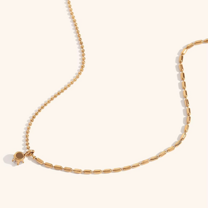 Solitaire Drop Pendant Necklace Gold-Tone Finish | Refined Minimal Jewellery