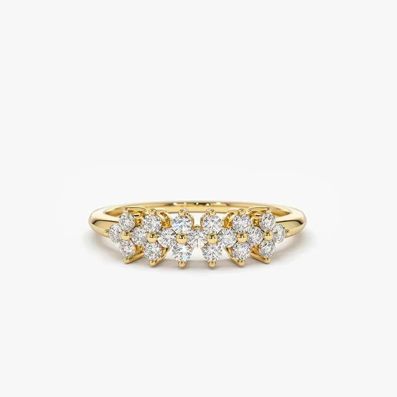 Moissanite Certified Cluster Constellation Ring | 925 Sterling Silver | 18K Gold & Silver | Women's Dainty Ring