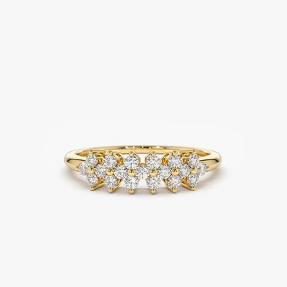 Moissanite Certified Cluster Constellation Ring | 925 Sterling Silver | 18K Gold & Silver | Women's Dainty Ring