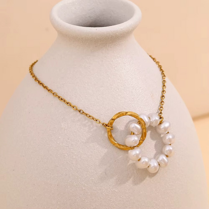 Pearl Halo Chain Bracelet Gold-Tone Finish | Modern Pearl Jewellery