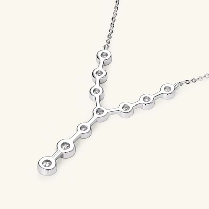 Moissanite Certified Cross Constellation Necklace | 925 Sterling Silver & 18K Gold Plated | Bezel Set Pendant