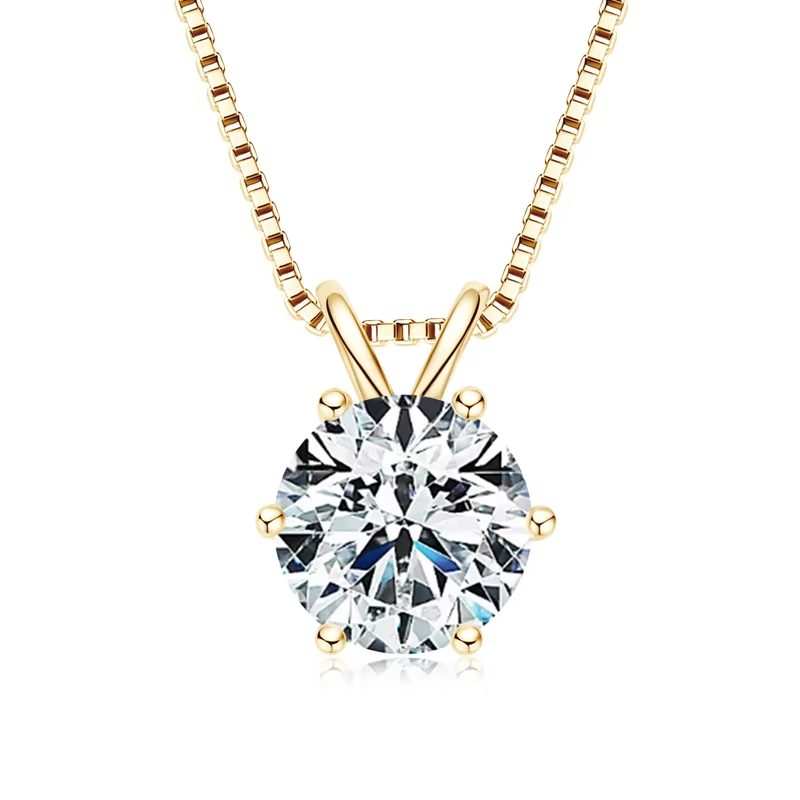 Certified Moissanite Solitaire Necklace  0.5–5ct | 925 Sterling Silver Luxury Pendant