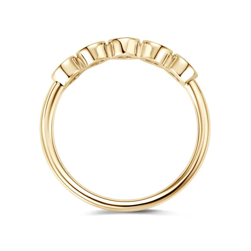 Moissanite Five-Stone Bezel Ring | 925 Sterling Silver | 18K Gold & Silver | Eternity Band Style | Women's Luxury Jewellery Gift