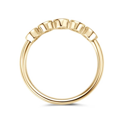 Moissanite Five-Stone Bezel Ring | 925 Sterling Silver | 18K Gold & Silver | Eternity Band Style | Women's Luxury Jewellery Gift