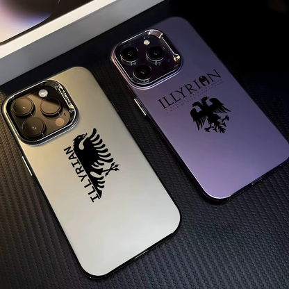 Luxury Albanian Illyrian Flag Eagle Matte Metallic | Shockproof & Durable iPhone Cover Case