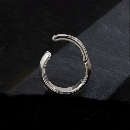 Wide Titanium Conch Clicker Earrings ASTM F136 Titanium | Chunky Cartilage Hoop Earrings