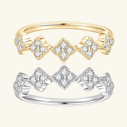 Moissanite Certified Cluster Constellation Ring | 925 Sterling Silver | 18K Gold & Silver | Women's Dainty Ring