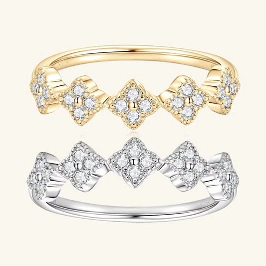 Moissanite Certified Cluster Constellation Ring | 925 Sterling Silver | 18K Gold & Silver | Women's Dainty Ring