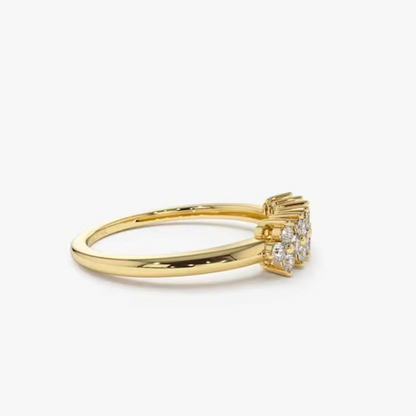 Moissanite Certified Cluster Constellation Ring | 925 Sterling Silver | 18K Gold & Silver | Women's Dainty Ring