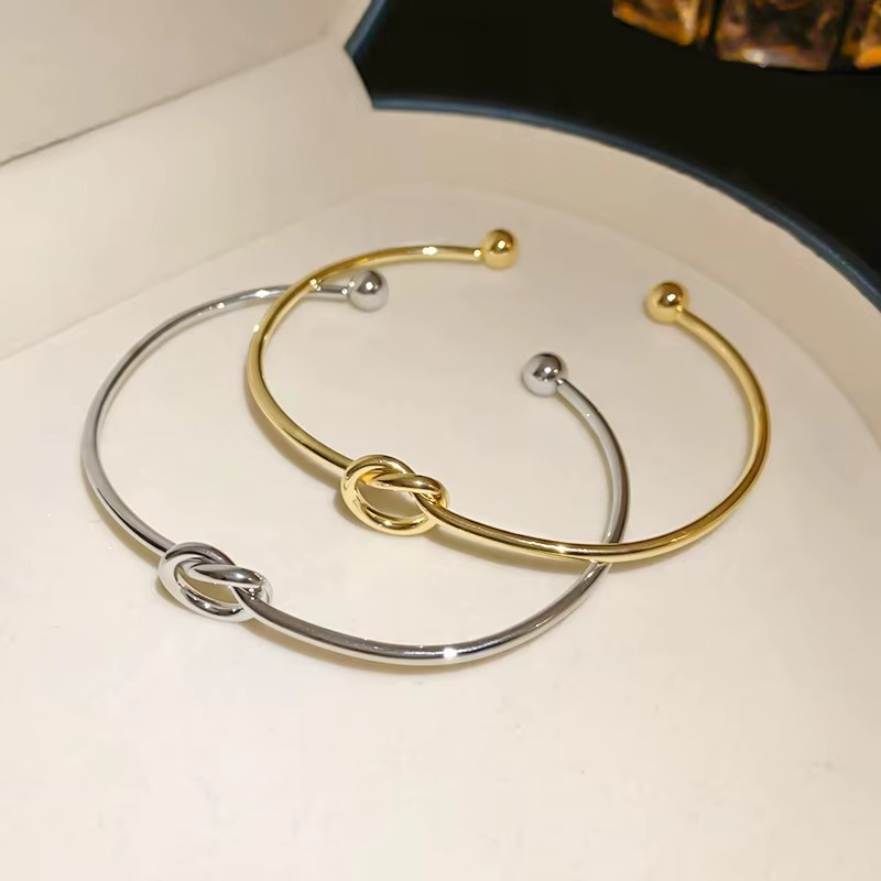 Vintage Knot Woven Twist Bangle Stainless Steel | Statement Streetwear Bracelet