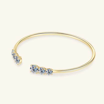 Moissanite Certified Cuff Bangle | 925 Sterling Silver | Women's Luxury Jewellery Gift