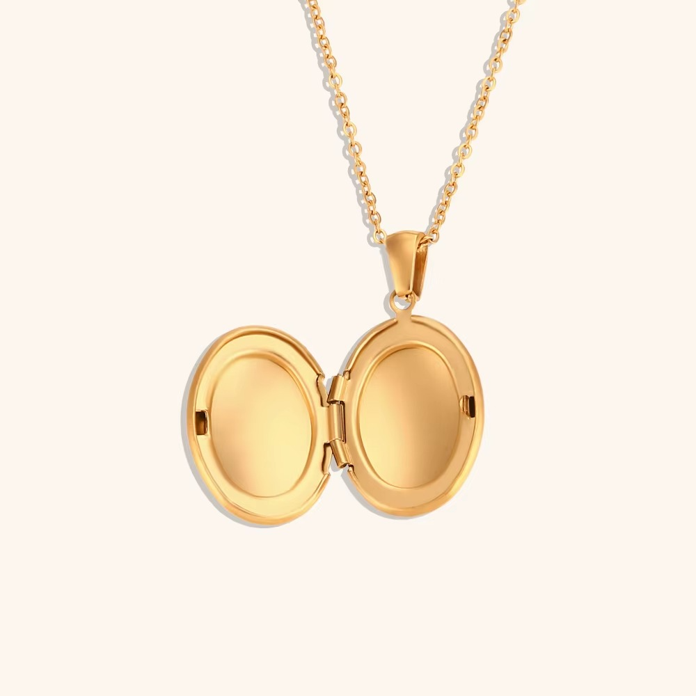 Golden Heirloom Locket Necklace Gold-Tone Finish | Timeless Keepsake Jewellery