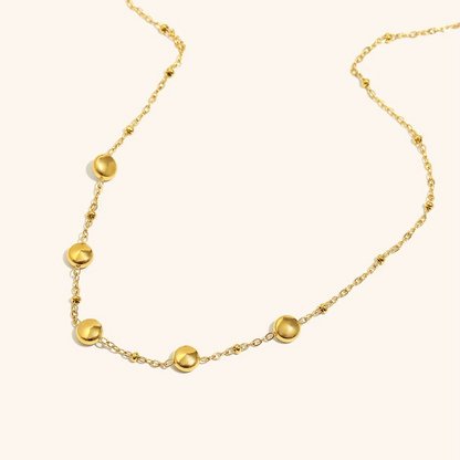 Crystal Bezel Chain Necklace Gold-Tone Finish | Minimal Luxe Jewellery