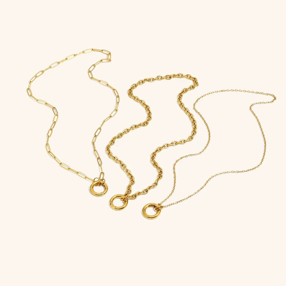 Interlinked Circle Chain Necklace Gold-Tone Finish | Luxe Minimal Jewellery