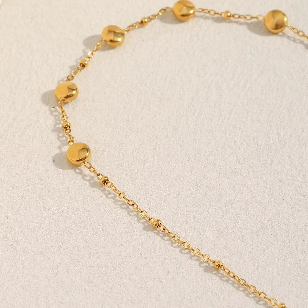 Crystal Bezel Chain Necklace Gold-Tone Finish | Minimal Luxe Jewellery